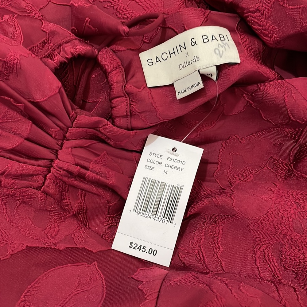 NWT Sachin & Babi Gabby Floral Jacquard Sweetheart Midi Dress - Picture 8 of 9